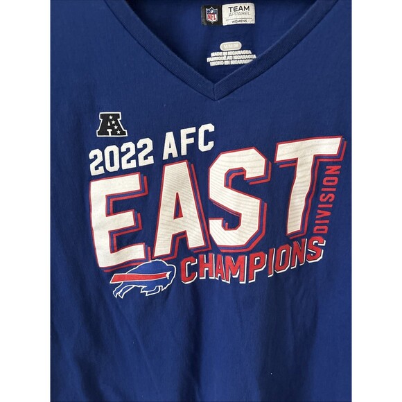NFL Buffalo Bills Women’s Blue 2022 AFC East Champions T-Shirt Size Medium - Picture 2 of 6